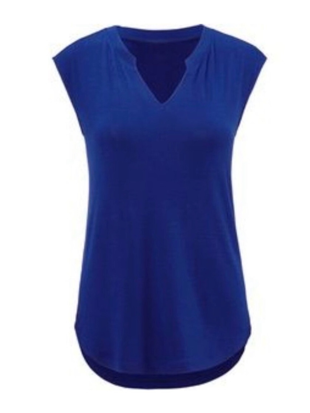 EUC CAbi Notch Tee in Electric Sapphire, sz M